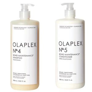OLAPLEX New Liter Size No. 4 and No. 5 Bond Maintenance Shampoo and Conditioner